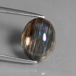 4.16 ct Multicolor Scapolite Gemstone, Scapolite Gem in Oval Cabochon Shape for Sale.