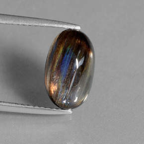 4.11 ct Multicolor Scapolite Gemstone, Scapolite Gem in Oval Cabochon Shape for Sale.