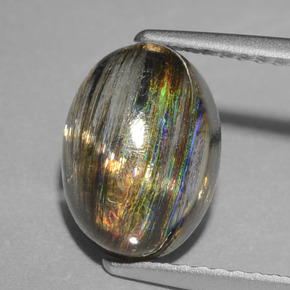 3.12 ct Multicolor Scapolite Gemstone, Scapolite Gem in Oval Cabochon Shape for Sale.