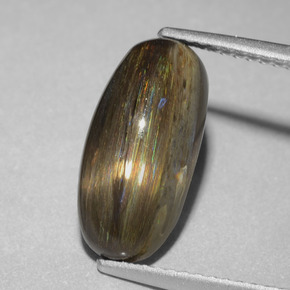 3.58 ct Multicolor Scapolite Gemstone, Scapolite Gem in Oval Cabochon Shape for Sale.