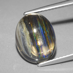 4.98 ct Multicolor Scapolite Gemstone, Scapolite Gem in Oval Cabochon Shape for Sale.