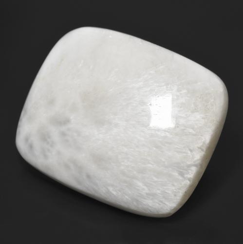 37.60 ct White Scolecite Stone, Natural Scolecite in Cushion Cabochon Shape for Sale