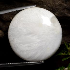 24.6ct Round Cabochon White Scolecite for sale thumb image of 24.6ct Round Cabochon White Scolecite (ID: 472648)