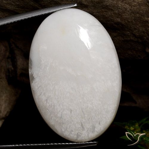 Scolecite Gemstone loose Scolecite Scolecite Cabochon Loose Gemstone 37x24x6mm White Scolecite Pear shape Scolecite Wave scolecite