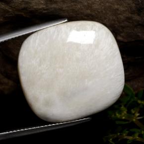 21.21 ct White Scolecite Stone, Natural Scolecite in Cushion Cabochon Shape for Sale