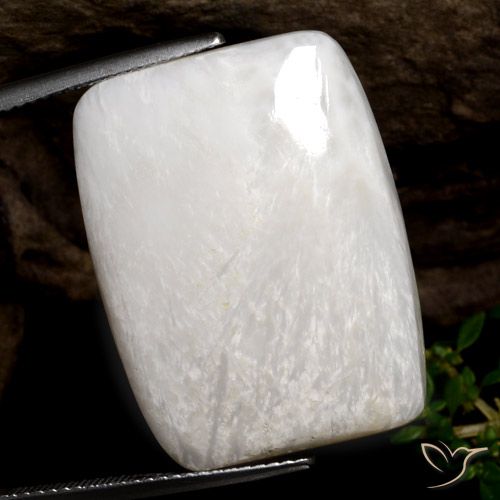 25,44 ct kissenschliff weißer Scolecit aus Südafrika, Größe 26,8 x 20,4mm, natürlicher Edelstein, Opaque Reinheit, 1 Stück kissenschliff Scolecit, Mohs-Härte von 5 - 5,5 , Photo A
