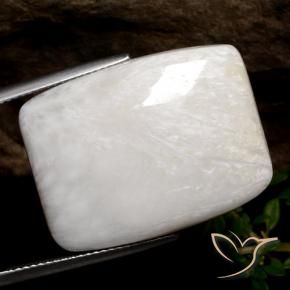25.44 ct White Scolecite Stone, Natural Scolecite in Cushion Cabochon Shape for Sale