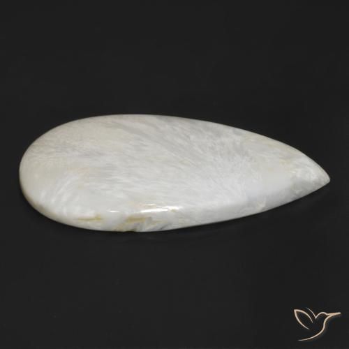 Scolecite Gemstone in 49.1 x 30 mm Size for Sale, Scolecite Stone in Light White Color
