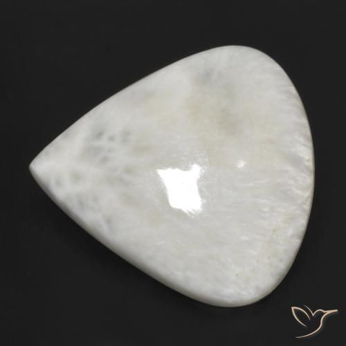 21.56 ct White Scolecite Stone, Natural Scolecite in Pear Cabochon Shape for Sale