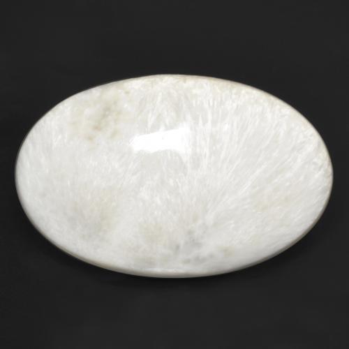 Cream White Сколецит Камень - 39.3ct Овал Кабошон (ID: 474549)