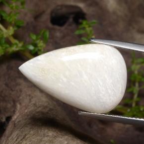 9.97 ct White Scolecite Stone, Natural Scolecite in Pear Cabochon Shape for Sale