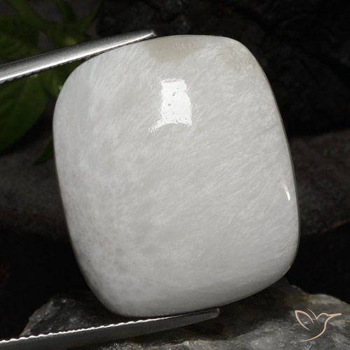 23,86 ct kissenschliff weißer Scolecit aus Südafrika, Größe 25,1 x 21,5mm, natürlicher Edelstein, Opaque Reinheit, 1 Stück kissenschliff Scolecit, Mohs-Härte von 5 - 5,5 , Photo A
