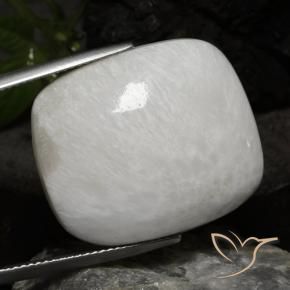 23.86 ct White Scolecite Stone, Natural Scolecite in Cushion Cabochon Shape for Sale