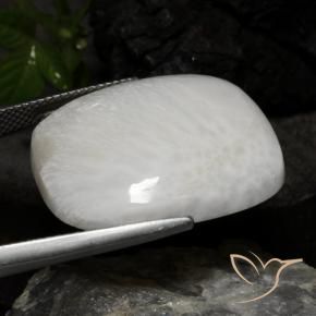 Scolecite Gemstone in 25.1 x 21.5 mm Size for Sale, Scolecite Stone in Light Grayish White Color