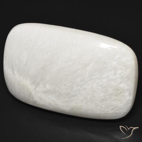 32.82 ct White Scolecite Stone, Natural Scolecite in Cushion Cabochon Shape for Sale