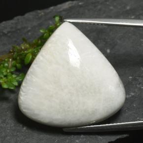 17.14 ct White Scolecite Gemstone, Scolecite Gem in Pear Cabochon Shape for Sale.
