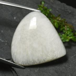 17.14 ct White Scolecite Stone, Natural Scolecite in Pear Cabochon Shape for Sale