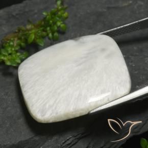 Scolecite Gemstone in 26.3 x 23.9 mm Size for Sale, Scolecite Stone in Light Grayish White Color