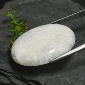 Scolecite Gemstone in 28.5 x 21.9 mm Size for Sale, Scolecite Stone in Light Grayish White Color