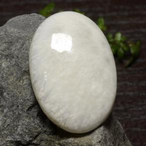 22.83 ct White Scolecite Gemstone, Scolecite Gem in Oval Cabochon Shape for Sale.