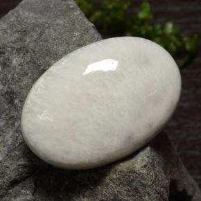 22.83 ct White Scolecite Stone, Natural Scolecite in Oval Cabochon Shape for Sale