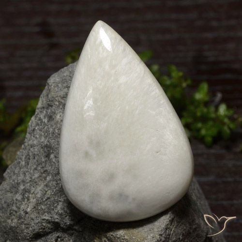 34,9 x 23,1mm birnenschliff weißer Scolecit aus Südafrika, Gewicht 28,69 ct, 1 Stück Scolecit - Farbe: Cremeweiß, natürlicher Edelstein in Opaque Reinheit, Mohs-Härte von 5 - 5,5, Photo A