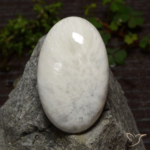 29,06 ct ovaler weißer Scolecit aus Südafrika, Größe 32,9 x 20,5mm, Garantiert natürlicher Edelstein, Opaque Reinheit, 1 Stück Scolecit in Hellweiß Farbe, Mohs-Härte von 5 - 5,5, Photo A