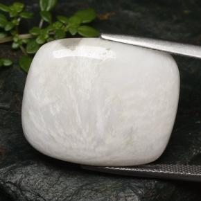 19.86 ct White Scolecite Stone, Natural Scolecite in Cushion Cabochon Shape for Sale