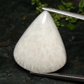Off White Scolecite Gem - 14ct Cabochon pera (ID: 481660)
