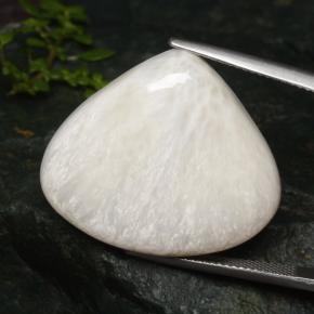 Off White Scolecite Gem - 28.4ct Pear Cabochon (ID: 481662)
