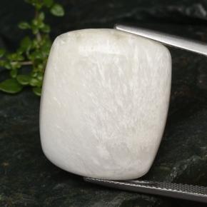 20.75 ct White Scolecite Gemstone, Scolecite Gem in Cushion Cabochon Shape for Sale.