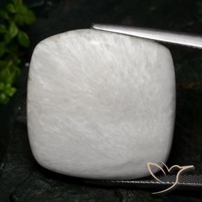 28.35 ct White Scolecite Stone, Natural Scolecite in Cushion Cabochon Shape for Sale