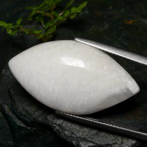 18.91 ct White Scolecite Stone, Natural Scolecite in Marquise Cabochon Shape for Sale