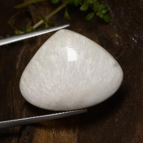 19.99 ct White Scolecite Gemstone, Scolecite Gem in Pear Cabochon Shape for Sale.