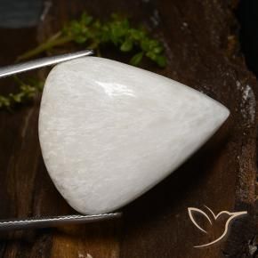 26.24 ct White Scolecite Stone, Natural Scolecite in Pear Cabochon Shape for Sale