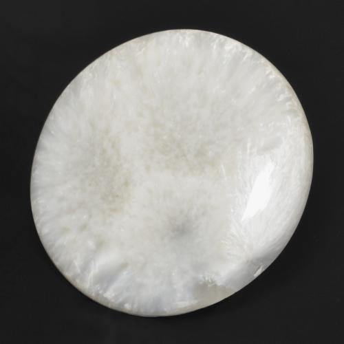 28.29 ct White Scolecite Stone, Natural Scolecite in Round Cabochon Shape for Sale