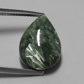 8.32 ct Green Seraphinite Stone, Natural Seraphinite in Pear Cabochon Shape for Sale