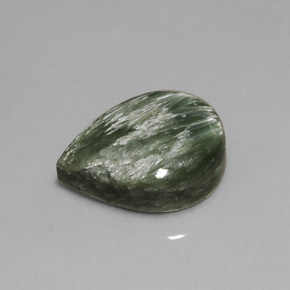 8.63 ct Green Seraphinite Stone, Natural Seraphinite in Pear Cabochon Shape for Sale