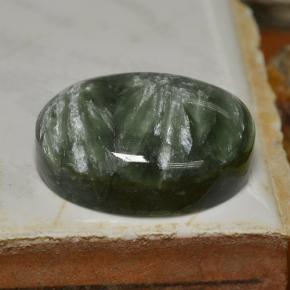 9.70 ct Green Seraphinite Stone, Natural Seraphinite in Oval Cabochon Shape for Sale