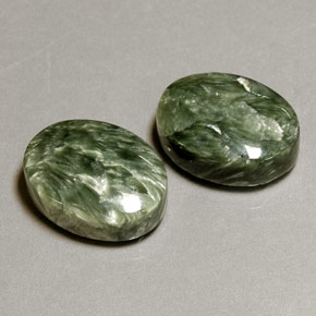 19.10 ct Green Seraphinite Stone, Natural Seraphinite in Oval Cabochon Shape for Sale