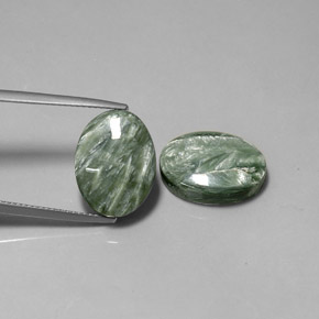 15.82 ct Green Seraphinite Stone, Natural Seraphinite in Oval Cabochon Shape for Sale