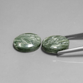 Seraphinite Gemstone in 16 x 12 mm (calibrated) Size for Sale, Seraphinite Stone in Green Color