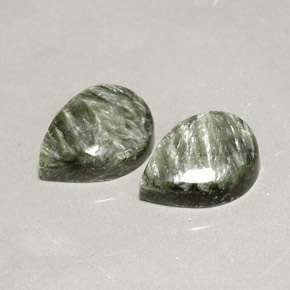 16.85 ct Green Seraphinite Stone, Natural Seraphinite in Pear Cabochon Shape for Sale