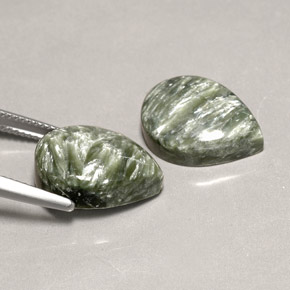 Seraphinite Gemstone in 16 x 12 mm (calibrated) Size for Sale, Seraphinite Stone in Green Color