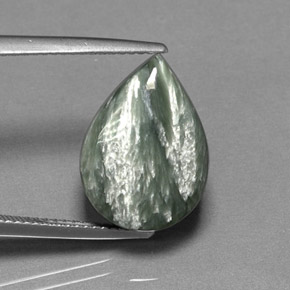 8.33 ct Green Seraphinite Stone, Natural Seraphinite in Pear Cabochon Shape for Sale