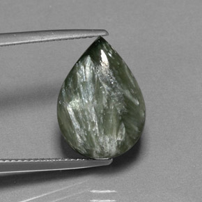 7.95 ct Green Seraphinite Stone, Natural Seraphinite in Pear Cabochon Shape for Sale