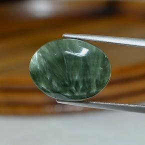 9.20 ct Green Seraphinite Stone, Natural Seraphinite in Oval Cabochon Shape for Sale