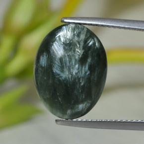 7.43 ct Green Seraphinite Gemstone, Seraphinite Gem in Oval Cabochon Shape for Sale.