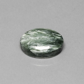 8.94 ct Green Seraphinite Gemstone, Seraphinite Gem in Oval Cabochon Shape for Sale.