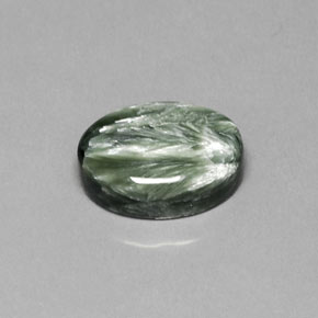8.92 ct Green Seraphinite Stone, Natural Seraphinite in Oval Cabochon Shape for Sale